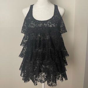 Antsy black lace top - Small